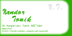 nandor tomik business card